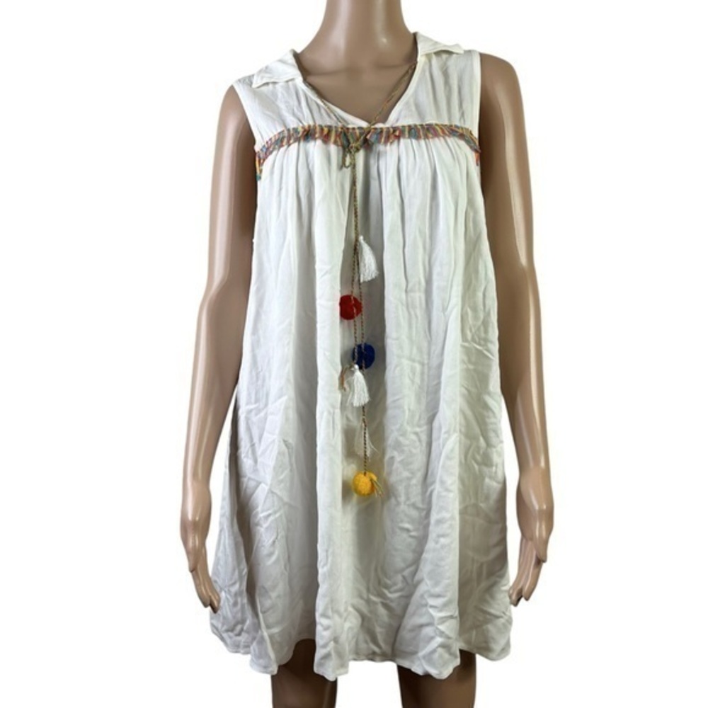 Umgee Women short Dress Cream Sleeveless SiZe S
